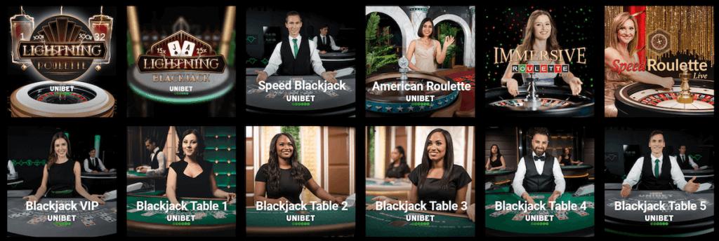 Live Casino Games at Unibet Ontario