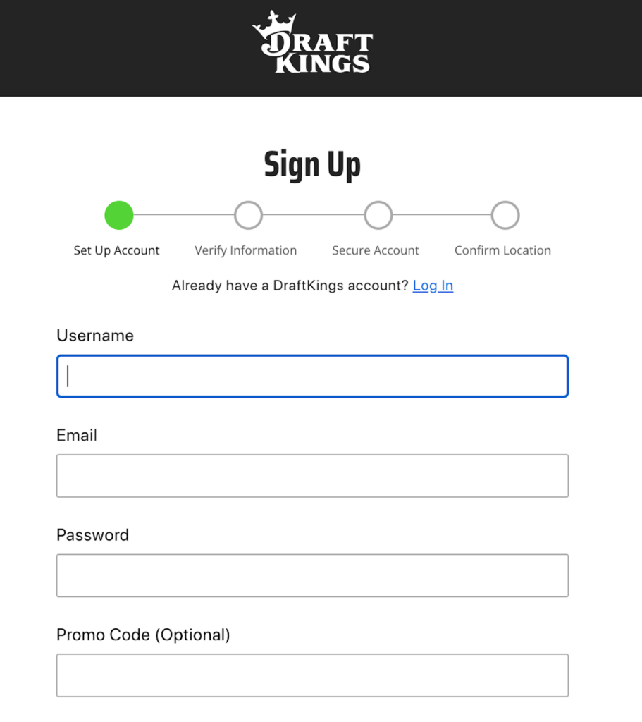 Sign Up process at DraftKings Ontario 