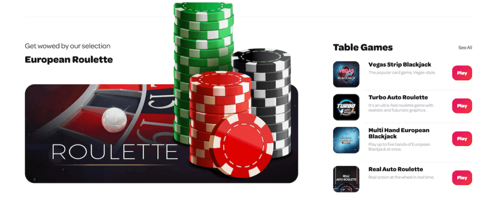 Spin Casino Table Games Ontario