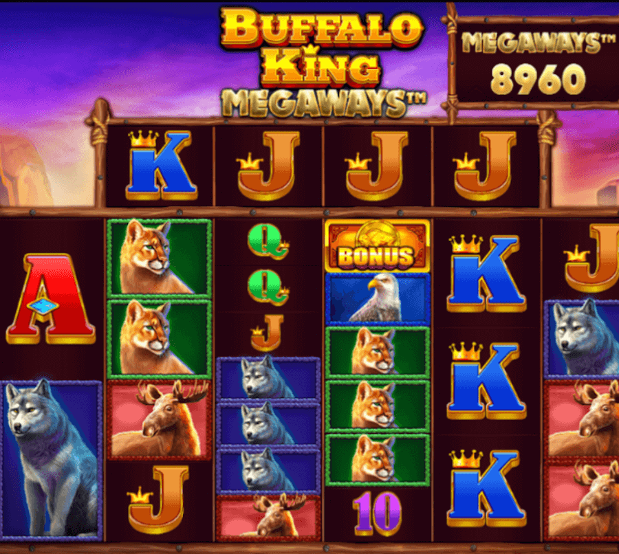 Buffalo Kings Megaways Game Board