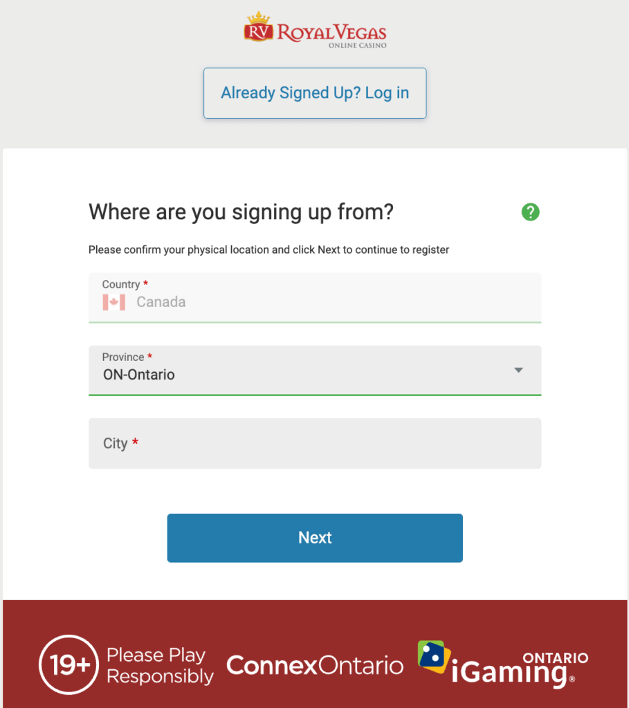 Royal Vegas online ontario casino log in registration