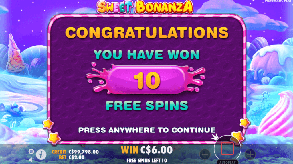 Sweet Bonanza Free Spins