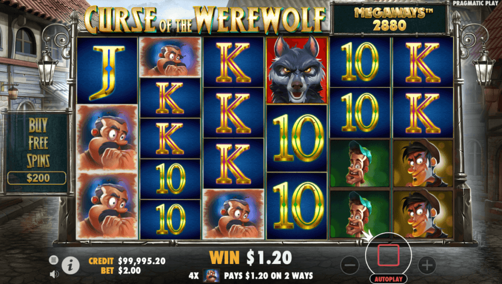 Curse of the Werewolf Megaways Gameplay 