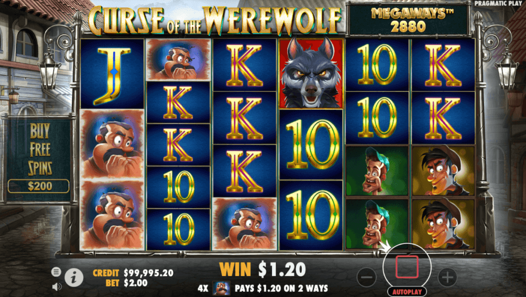 Curse of the Werewolf Megaways Gameplay