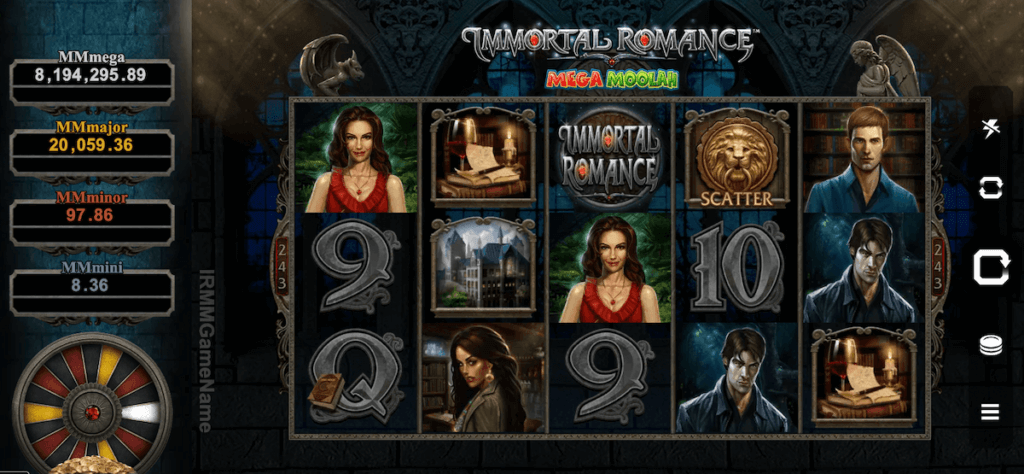 Immortal Romance Mega Moolah Ontario gameboard