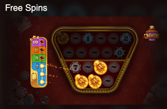 Generous Jack Push Gaming online casino slot payouts Ontario free spins
