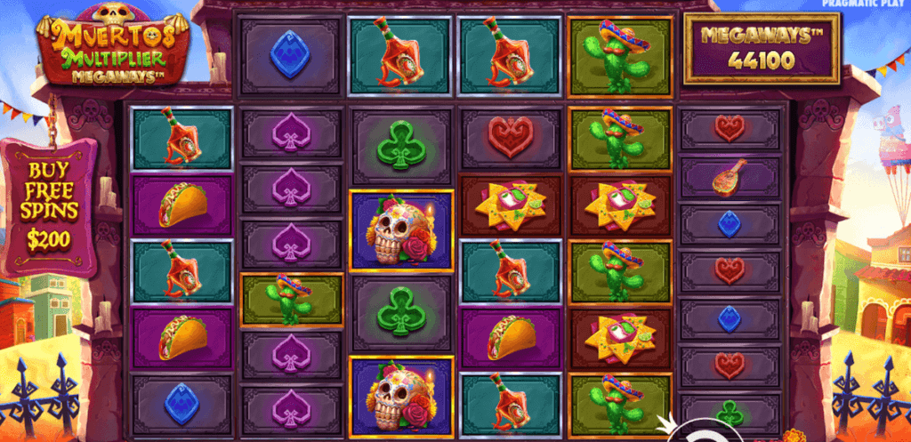 Muertos Multiplier Megaways Game Board