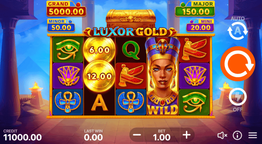 Luxor Gold Hold and Win gameboard Ontario