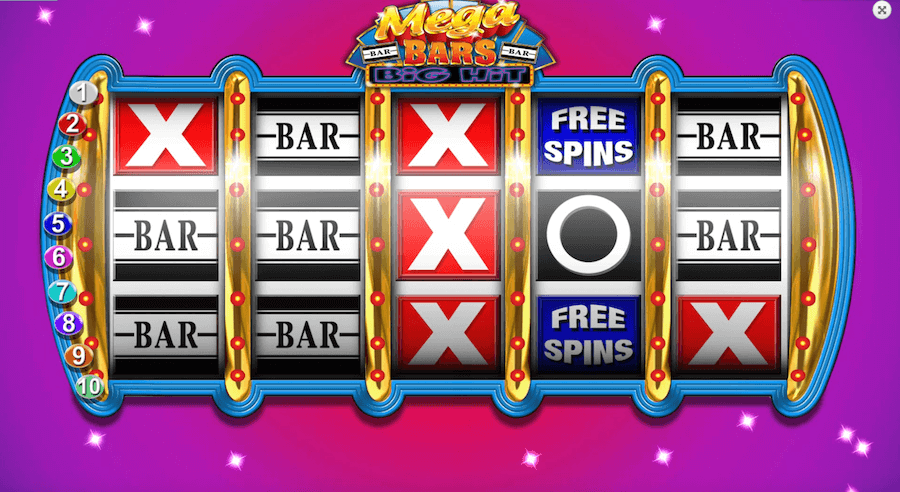 Mega Bars Big Hit Jackpot King gameboard Ontario