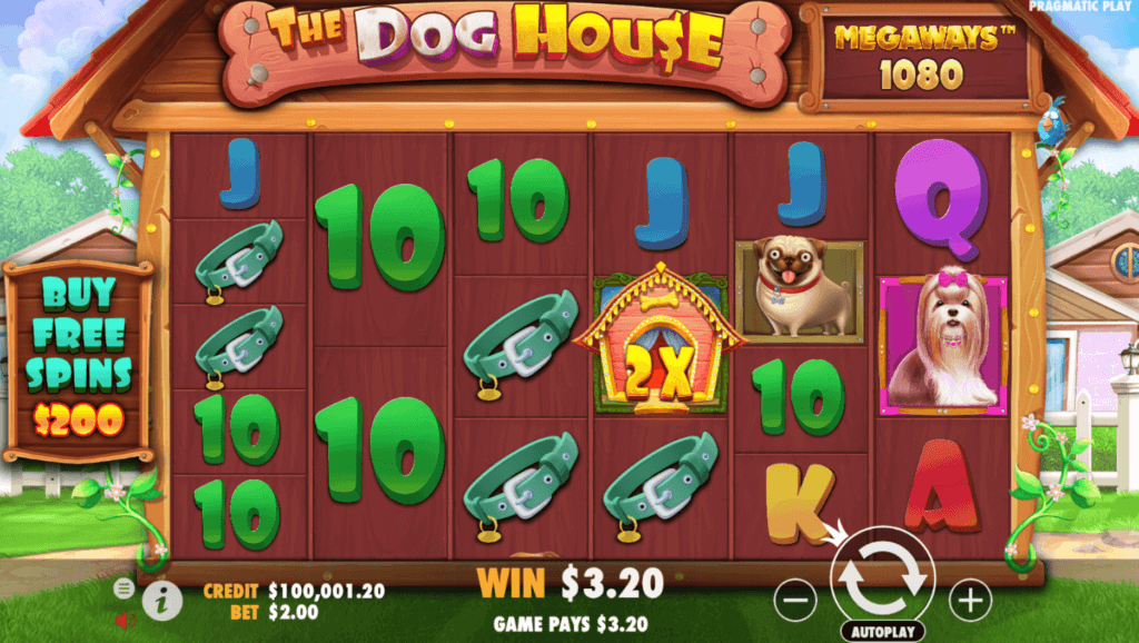 The Dog House Megaways Gameboard