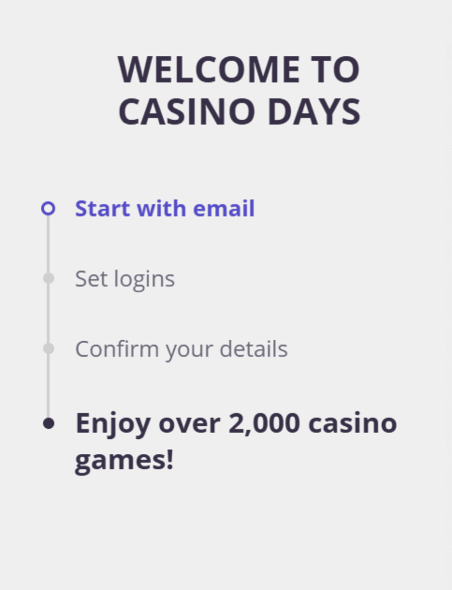 Casino Days Ontario - Register New Player