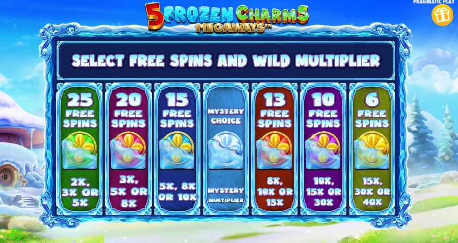 5 Frozen Charms Megaways free spins feature Ontario Casinos