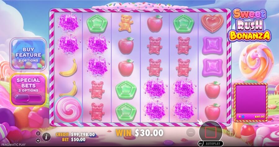 Sweet Rush Bonanza - Hitting a Payout